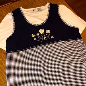 Koret Petite XL Floral Check Long Length Dress XL